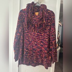 Multicolor Women's Sweater with Fringe